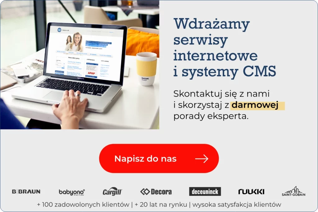 Wdrażamy serwisy internetowe i systemy CMS – banner reklamowy - Zapytaj o oferte
