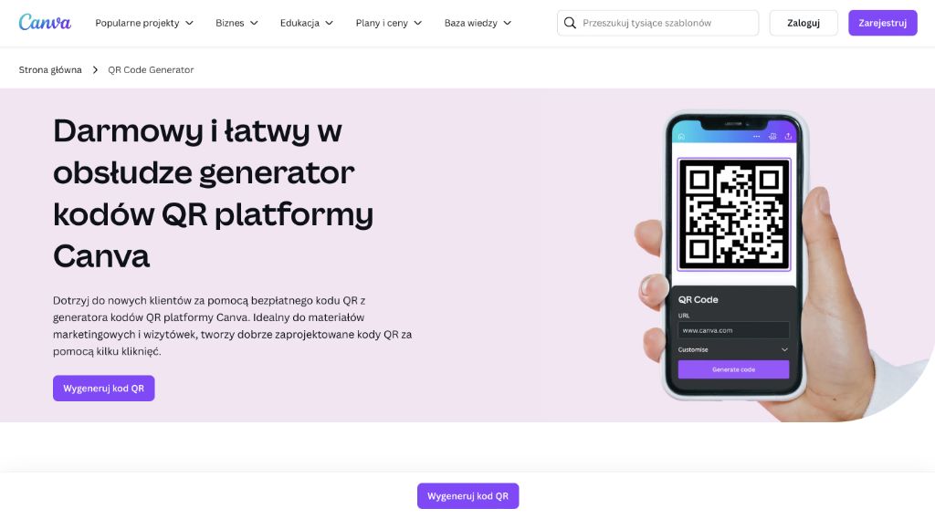 Canva - generator kodów QR