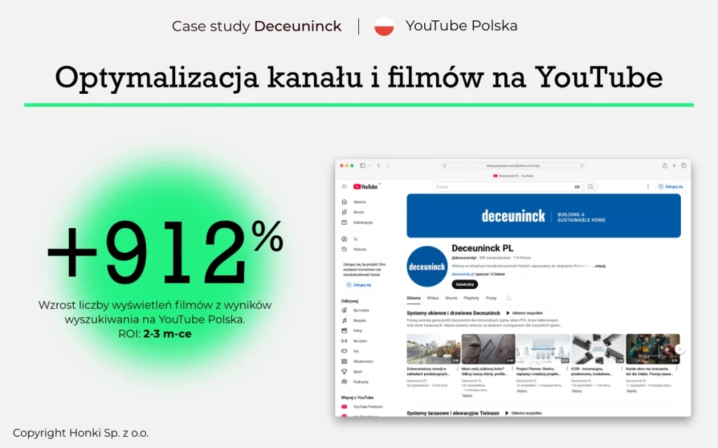 Optymalizacja kanału i filmów na YouTube - Deceuninck
