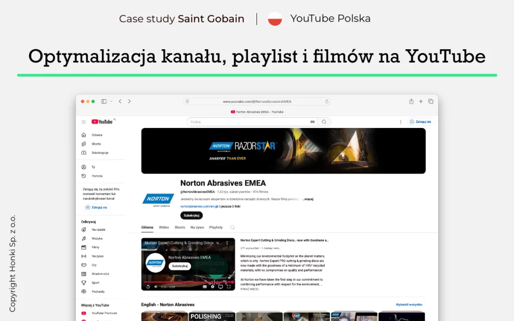 Optymalizacja kanału, playlist i filmów na YouTube - Saint Gobain